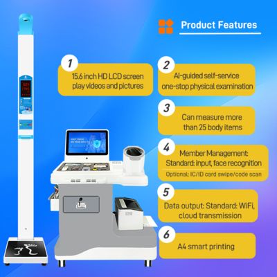 SH-T16 Health Center Intelligent Health Checkup Machine Warranty Height Weight Measuring Device Blood