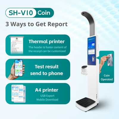 Coin Operated Scales Height Weight Vending Machine For Pharmacy Body Composition Analyzer