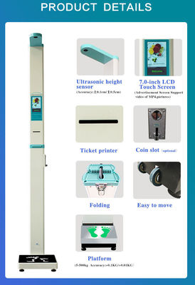 7 Inch LCD Weight And Height Measuring Machine Voice Guide For Hospital