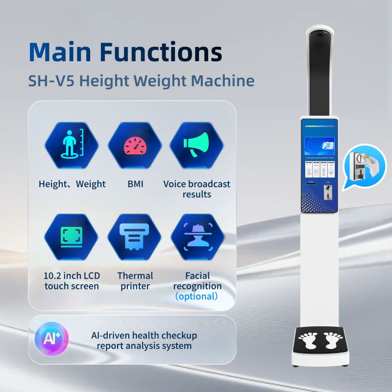 SH-V5 Digital Mobile Measuring Equipment Height Weight BMI Scale Machine