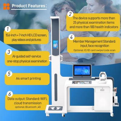 SH-T17 Fourniture d'usine Smart Health Checkup Kiosque équipement de diagnostic médical avec analyseur de corps
