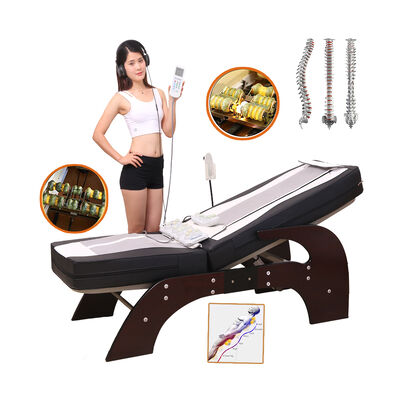 Spa Traction complète du corps chiropratique soins De la colonne vertébrale Tourmaline Camas De pierre matelas 3D Jade lit principal rouleau lit De Massage infrarouge