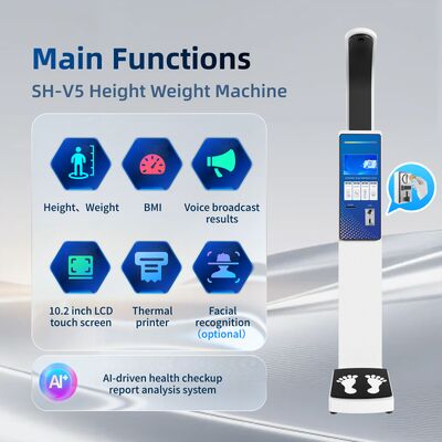Machine d'échelle d'imc de poids de taille d'équipement de mesure Mobile numérique SH-V5